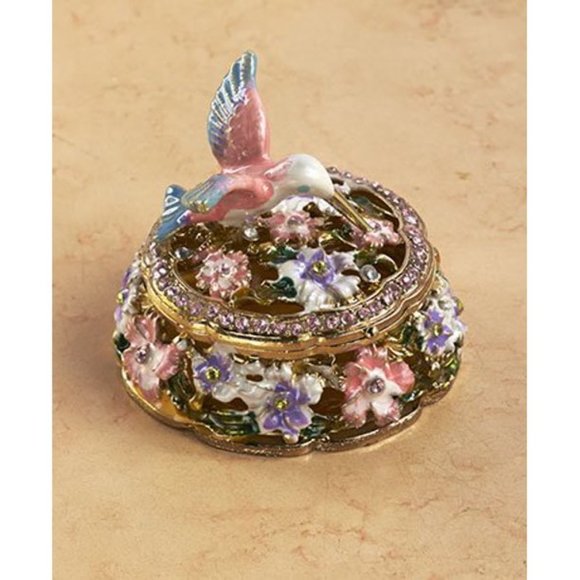 Humming Bird Jeweled Trinket Box - Picture 5 of 9